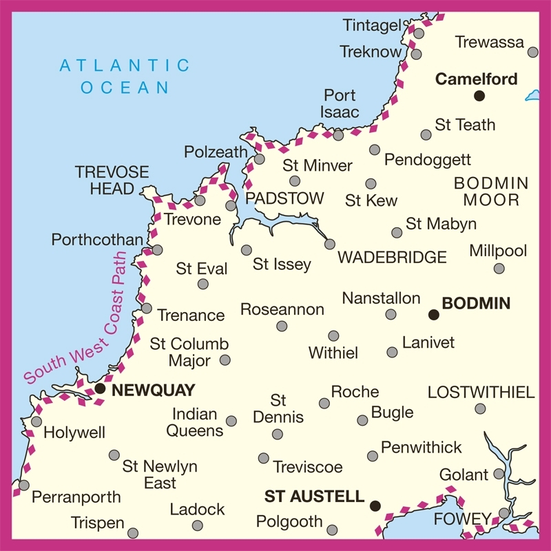 MAP,O/S Newquay & Bodmin (with Download)